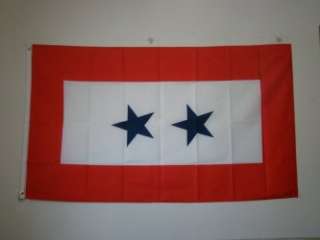 3x5 Polyester Double Two Blue Star Service Flag Banner  