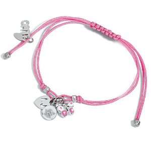  Liu Jo Childs Bracelet in White/Pink Silver/Cotton, form 
