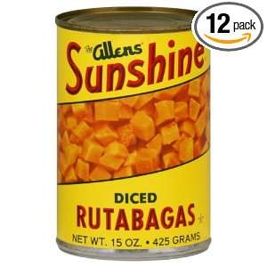 Allens Sunshine Diced Rutabagas, 15 Ounce (Pack of 12)  