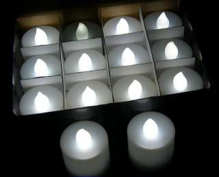 Lot 12 Battery LED WHITE Flickering Tea Light Candles  