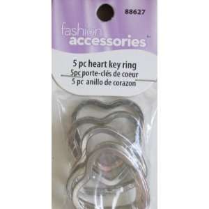  Fashion Accessories Heart Shape KEY RING (Pack of 5) Arts 