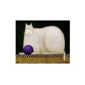  Cat With Purple Ball Poster Print