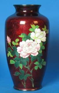 Vintage Pair of Japanese Ginbari Cloisonne Vases c.1950  