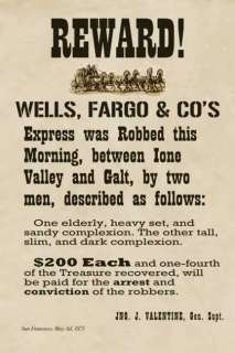 Wells Fargo Robbery Old Wild West Poster Reproduction  