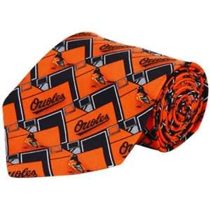    Baltimore Orioles Orange Black Pattern Tie