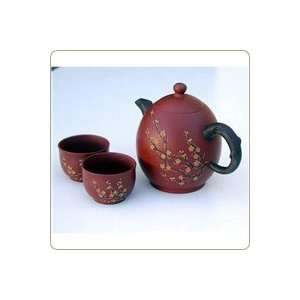  Red Oval Blossom Set 22 oz Teapot