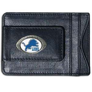  NFL Football Detroit Lions Leather Money Clip Card Holder With Team 