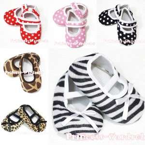 Baby Animal Print Crib Petti Shoes Plain Style 0 18M  