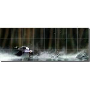 Clear Runway by Justin Sparks   Duck Bird Ceramic Tile Mural 34 x 12 
