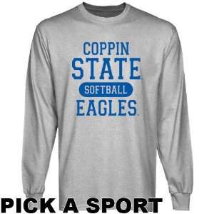 Coppin State Eagles Ash Custom Sport Long Sleeve T shirt   (X Large 