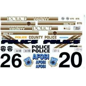  1/24 1/25 Chatham County, GA, Burbank, CA Police Decals 