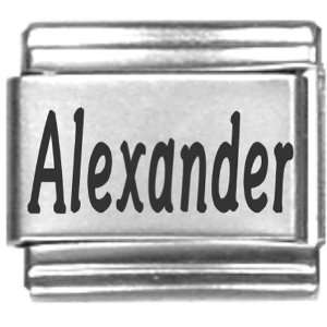  Alexander Laser Name Italian Charm Link Jewelry