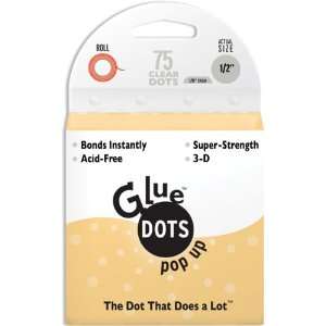  New   Glue Dots 1/2 Pop Up Dot Roll 75 Clear Dots by Glue 