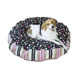  Scout Deluxe Round Dog Bed   Extra Small   Black/Pink 