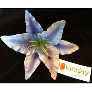   (Blue) Real Looking Large Tiger Lily Hair Clip. 