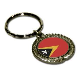 East Timor Flag Pewter Key Chain