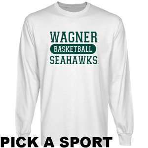 Wagner College Seahawks White Custom Sport Long Sleeve T shirt 