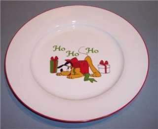 Disney Vintage Holiday Pluto Christmas Dinner Plate New  