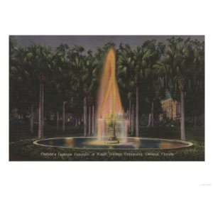 Deland, Florida   Stetson University Fountain at Night Premium Poster 