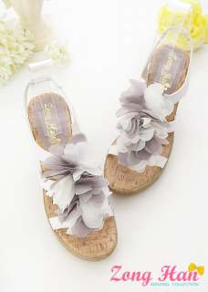 Romantic Petals Wedge Platform Sandals   