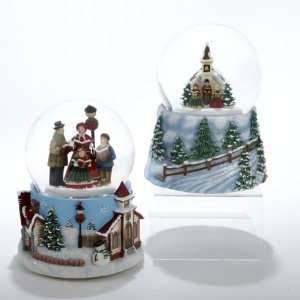   Carolers and Church Christmas Water Globes by Gordon