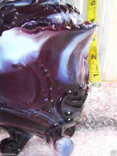 IMPERIAL CARNIVAL GLASS PURPLE SLAG COVERED DISH LOUIS  