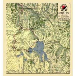    YELLOWSTONE NATIONAL PARK WYOMING (WY) 1910 MAP