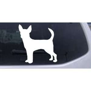 White 10in X 10.0in    Chihuahua Dog Animals Car Window Wall Laptop 