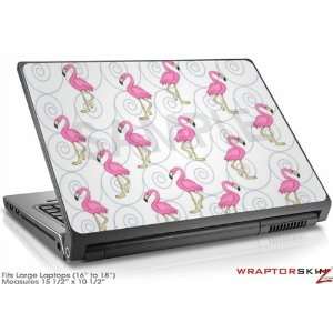  Large Laptop Skin Flamingos on White Electronics