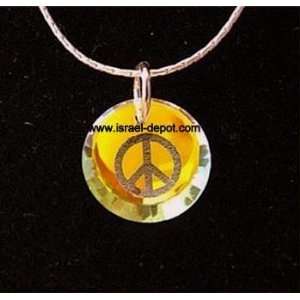   .925 Silver Swarovski Peace Sign Symbol Necklace 