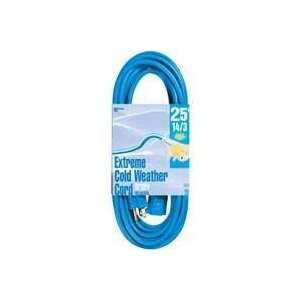   Extension Cord with Lighted Ends Cold Flex Weather Proof Blue, 25 Foot