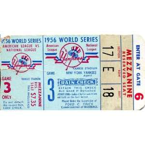  1957 Unsigned World Series Ticket Sports Collectibles