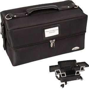  All Black 2 tiers Soft sided Professional Makeup Case 