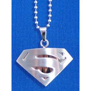  Superman Logo Pendant Stainless Steel   Style Silver 