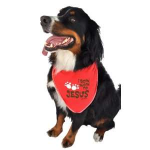   and Meow Doggie Bandana, Bow Wow to Jesus, Red, Large