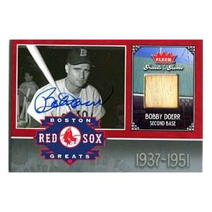 Bobby Doerr Autographed / Signed 2006 Fleer Bat Card 