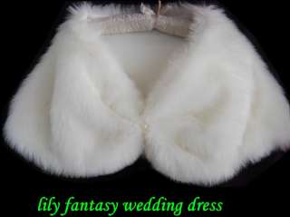   Hot WHITE Faux Fur Stole Shawl Shrug Wrap Bridal Wedding NEW  