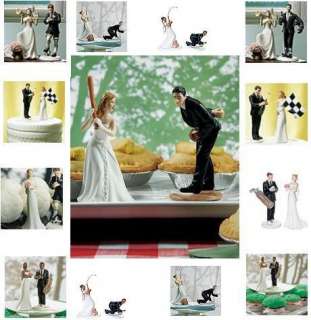 SPORT THEME BRIDE & GROOM FUNNY WEDDING CAKE TOPPER TOP 068180006540 