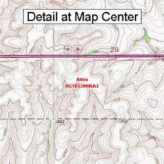   Quadrangle Map   Alma, Kansas (Folded/Waterproof)