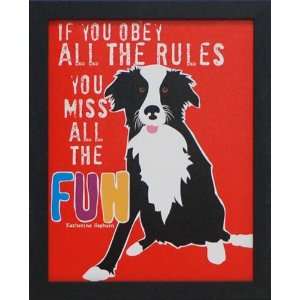 Fun by Ginger Oliphant 13x16 framed inspirational dog art 