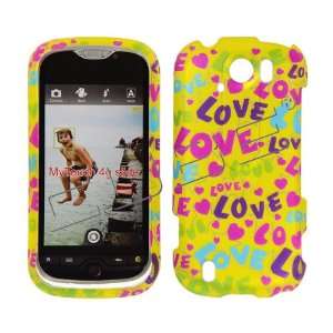 com HTC myTouch 4G 4 G Slide / Doubleshot Yellow with Multicolor Love 