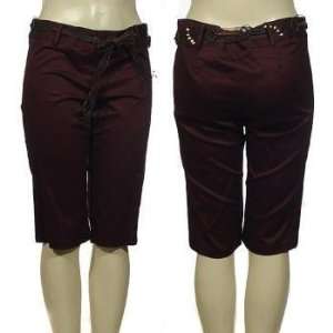  Ladies Fashion Capri Pants With Decorative Belt Case Pack 