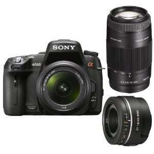 Sony Alpha A560/L 14.2 Megapixels Digital SLR Camera and 