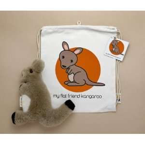  Flat Friends Wallaby with Cotton Drawstring Bag Toys 
