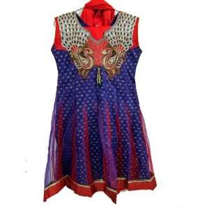 Dress for Girls  Royal Blue Red Kids Wear Churidar Anarkali Kurta with 