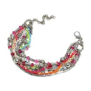   Silver, Pink, Green, Blue, And Orange; Lobster Clasp Closure; Jewelry