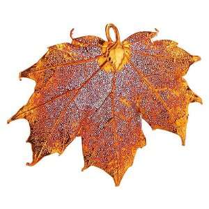    Iridescent Copper Plated Real Sugar Maple Leaf Pendant Jewelry