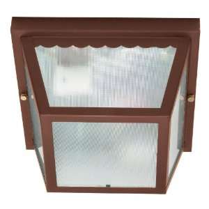Nuvo 60/472 Old Metal Frame Carport Flush Mount with Textured Frosted 