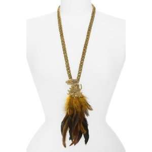  Micha Design Hawk Pendant & Feather Necklace Jewelry