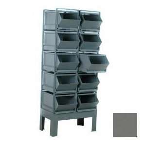   Unit, 34 1/2W X 24D X 70H   10 Steel Bins, Gray